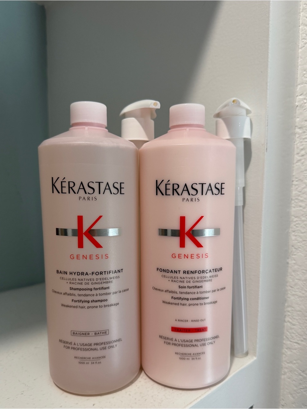 Kerastase GENESIS BAIN HYDRA-FORTIFIANT SHAMPOO & CONDITIONER - New 1000ml 34oz
